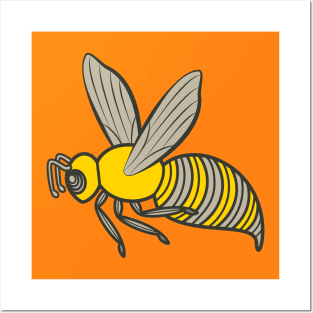 RETRO BUGS BUMBLEBEE Cute Friendly Graphic Cartoon Bee Bug - UnBlink Studio by Jackie Tahara Posters and Art